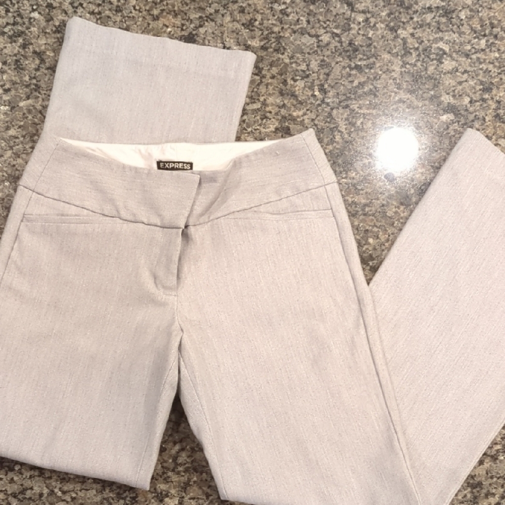 Express Women's Soft Gray Editor Trousers